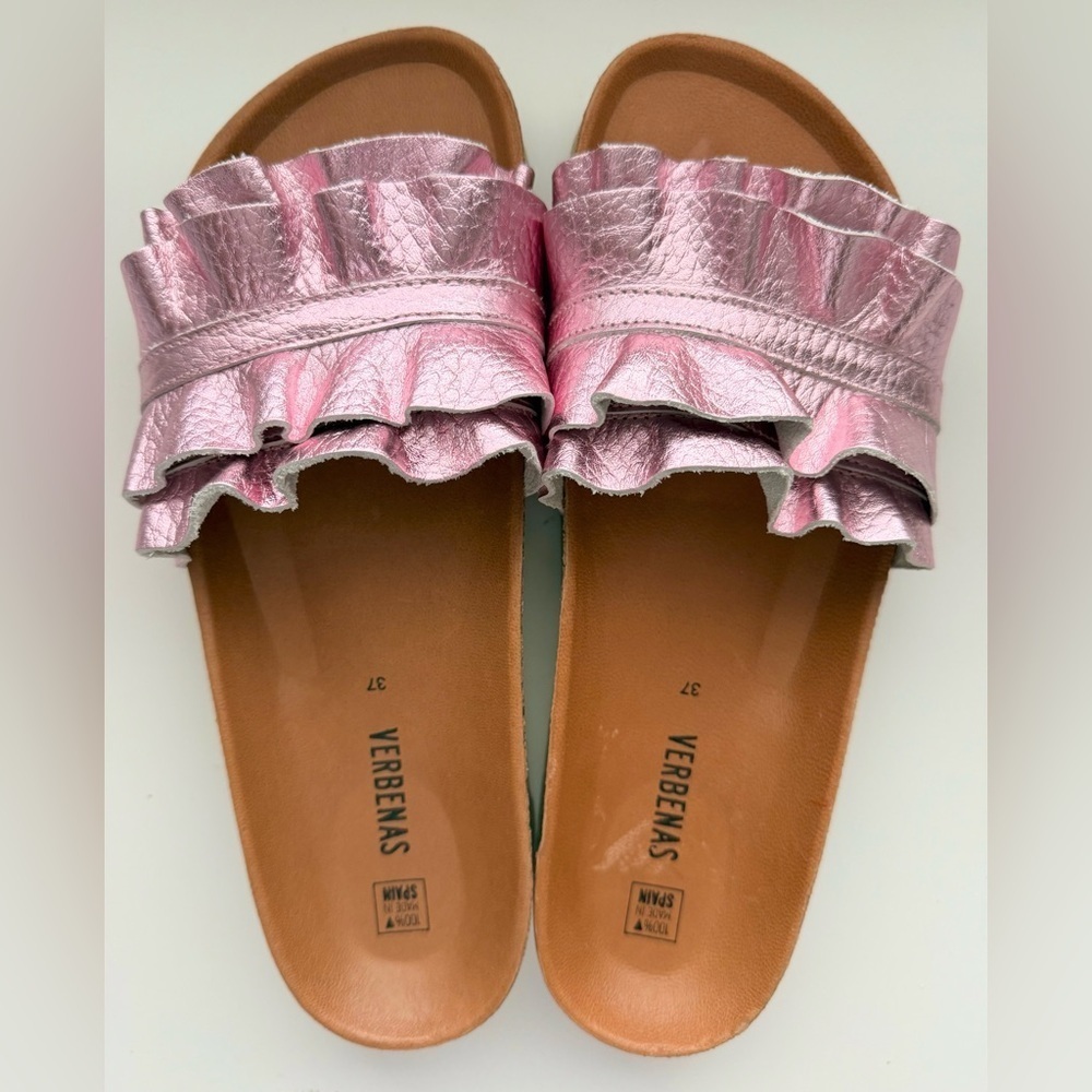 Verbenas Rocio Nucleo Metal Volante Pink Slide Sandals